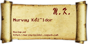 Murvay Káldor névjegykártya